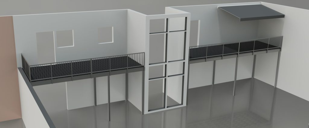 Balkonkonzept für Mehrfamilienhaus mit zwei Anstellbalkonen oder Vorstellbalkonen